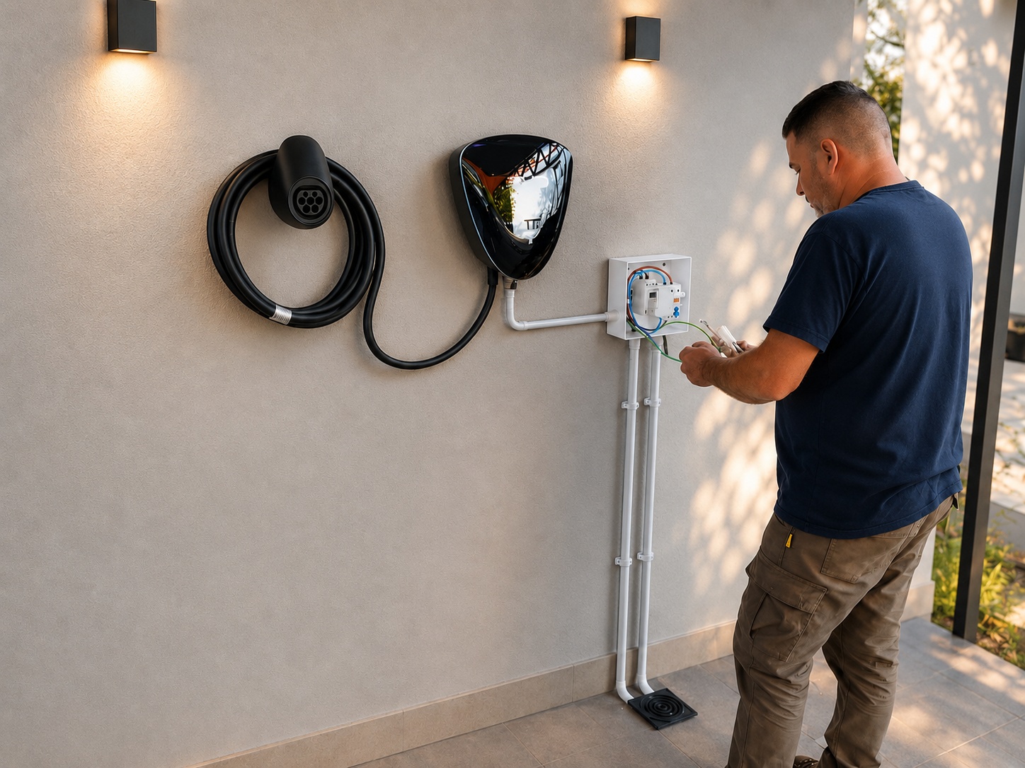 Instalación de cargador de auto eléctrico
